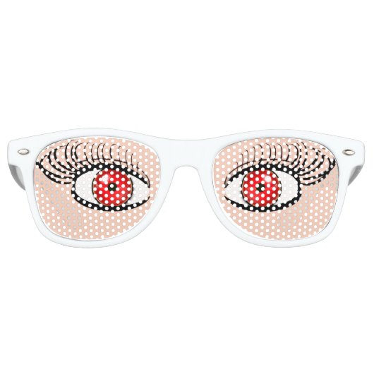 赤い偽の目を持つサングラス レトロサングラス (正面)
