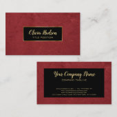 赤い偽革 名刺 (正面/裏面)