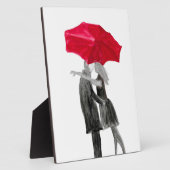 赤い傘でカップルを愛する フォトプラーク (側面)