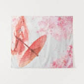 赤い傘のタペストリー タペストリー (正面(横))