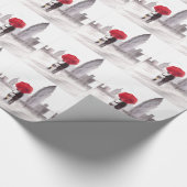 赤い傘のニューヨークの恋人たち ラッピングペーパー (角)