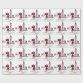 赤い傘のニューヨークの恋人たち ラッピングペーパー (フラット)