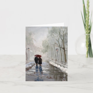 赤い傘のメッセージカード カード