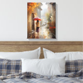 赤い傘の女の子 キャンバスプリント (インサイチュ (寝室))