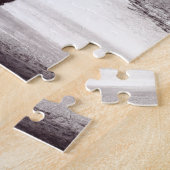 赤い傘の愛のカップル ウェディングエンゲージメント かわいい ジグソーパズル (側面)