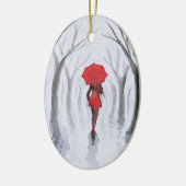 赤い傘の持ち主 セラミックオーナメント (左)