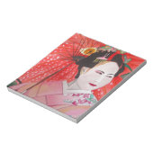 赤い傘の芸者オリジナルアート絵画 ノートパッド (回転)