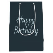 赤い傘の誕生日の女性  ミディアムペーパーバッグ (裏面)