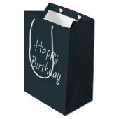 赤い傘の誕生日の女性  ミディアムペーパーバッグ (裏面アングル)