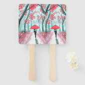 赤い傘を差した雨の中の人影 ハンドファン (正面&裏面)