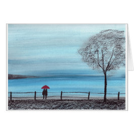 赤い傘を愛してカップル