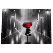 赤い傘を持った人 ラージペーパーバッグ (正面)