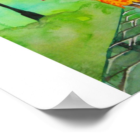 赤い傘を持った少女 ポスター (角)