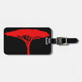 赤い傘パーソナライズされたの木 ラゲッジタグ
