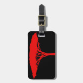 赤い傘パーソナライズされたの木 ラゲッジタグ (正面縦)