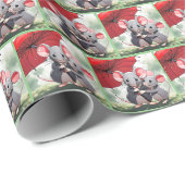 赤い傘下のネズミ ラッピングペーパー (ロールコーナー)