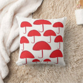 赤い傘 クッション (ブランケット)