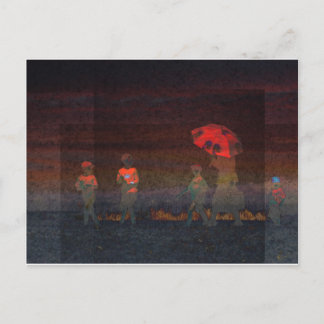 赤い傘 ポストカード