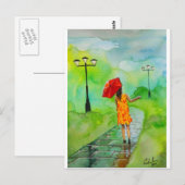 赤い傘 ポストカード (正面/裏面)