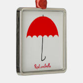 赤い傘 メタルオーナメント (右)