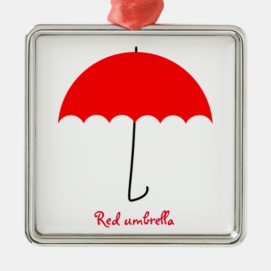 赤い傘 メタルオーナメント (正面)