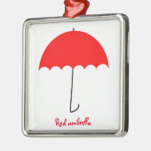 赤い傘 メタルオーナメント (左)
