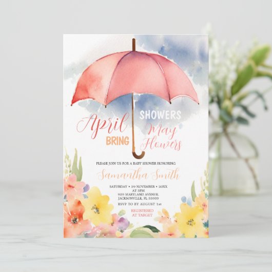 赤い傘 4月の雨が5月の花を育てる 招待状 (スタンド正面)