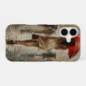 赤い傘 iPhone 16ケース (裏面横)