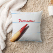 赤い先生ペンシル付き紙名字 クッション (ブランケット)