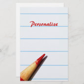 赤い先生ペンシル付き紙名字 便箋 (正面/裏面)