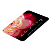 赤い先端の白いバラパー結婚ソナル マグネット (左側)