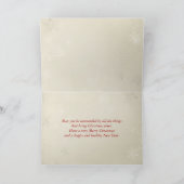 赤い光と弓を持つクリスマスパインリース カード (内部)