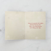 赤い光を持つクリスマスパインリース カード (内部)