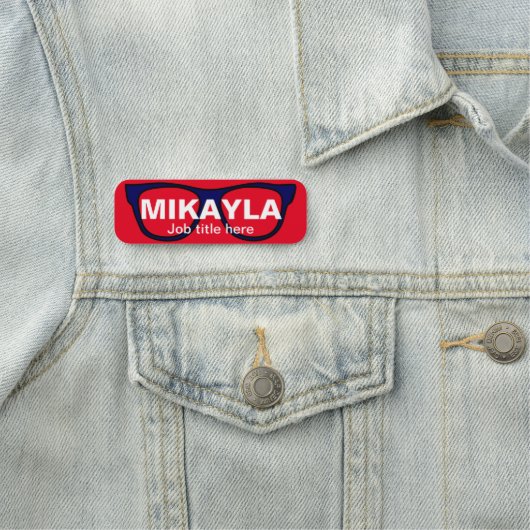 赤い光学者の名札の眼鏡 名札 (インサイチュ)