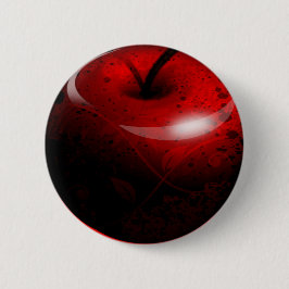 赤い光沢があるApple -禁止されたフルーツ 缶バッジ