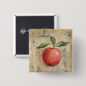 赤い光沢があるApple 缶バッジ (正面&裏面)