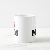 赤い光沢のあるハートのママ 誕生日 マザーズデー コーヒーマグカップ (中央)