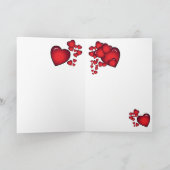 赤い光沢のあるハートバレンタインカード シーズンカード (内部)