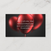 赤い光沢のあるバルーンの名刺 名刺 (裏面)