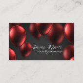 赤い光沢のあるバルーンの名刺 名刺 (正面)