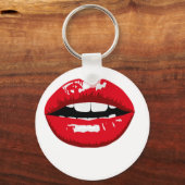 赤い光沢のある唇 キーホルダー (正面)