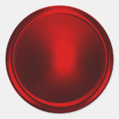 赤い光沢のある封筒用シール ラウンドシール (正面)