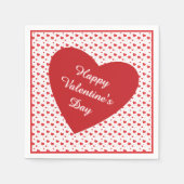 赤い光沢のある情熱のハート、かわいいロマンチックなパターン スタンダードカクテルナプキン (正面)