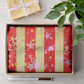 赤い光沢のある金ゴールドストライプ紙吹雪とキラキラ 薄葉紙 (ギフト)