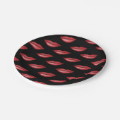 赤い光沢リップキス美しいメイクアップバースデーパーティー ペーパープレート (アングル)