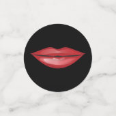 赤い光沢リップリップリップスティックキス美しいパーティー コンフェッティ (スモール正面)