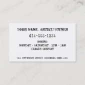 赤い入れ墨は名刺を設計しました 名刺 (裏面)