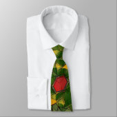 赤い六角形で彫られた黄色がかった仮想的な葉 ネクタイ (タイ)