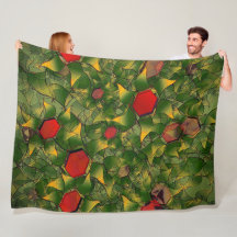 赤い六角形で彫られた黄色がかった仮想的な葉