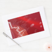 赤い六角形ビジネスの背景 長方形シール (封筒)